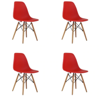 Kit 4 Cadeiras Eames Vermelha Kit 4 Cadeiras Eames Vermelha