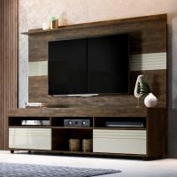Rack com Painel para TV até 60 Polegadas Samba Espresso Móveis Cacau/Off White Rack com Painel para TV até 60 Polegadas Samba Espresso Móveis Cacau/Off White