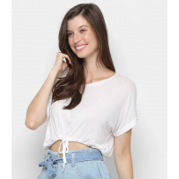 Blusa Vide Bula Manga Curta Ampla Feminina - Branco Blusa Vide Bula Manga Curta Ampla Feminina - Branco