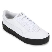 Tênis Couro Puma Carina Feminino - Branco e Preto Tênis Couro Puma Carina Feminino - Branco e Preto