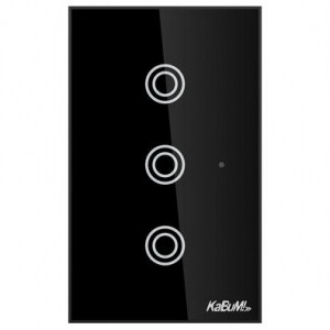 Interruptor KaBuM! Smart Bivolt 3 Botões Preto 15A 50/60Hz Smart Home Interruptor KaBuM! Smart Bivolt 3 Botões Preto 15A 50/60Hz Smart Home