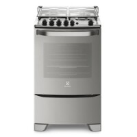 Fogão De Piso 4 Bocas Cor Inox Com Grill Elétrico E Timer Electrolux (56gxq) Fogão De Piso 4 Bocas Cor Inox Com Grill Elétrico E Timer Electrolux (56gxq)
