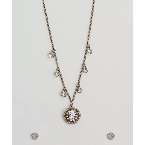 Kit Colar Brincos Feminino Pingentes Strass Marisa Kit Colar Brincos Feminino Pingentes Strass Marisa