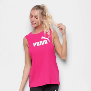 Regata Puma Essentials Cut Off Feminina - Rosa Regata Puma Essentials Cut Off Feminina - Rosa