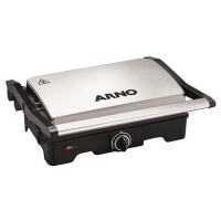 Grill Arno Dual Gnox com Antiaderente – Preto e Inox Grill Arno Dual Gnox com Antiaderente – Preto e Inox