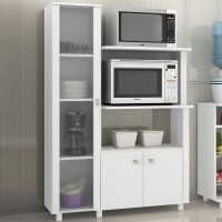 Armário de Cozinha Com Cristaleira 2 Portas Bl3304 Branco - Tecno Mobili Armário de Cozinha Com Cristaleira 2 Portas Bl3304 Branco - Tecno Mobili
