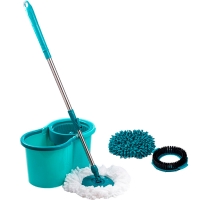 Mop Giratório 3 em 1 - Refil Microfibra + Refil Tira Pó + Refil Limpeza Pesada - Casual Home Mop Giratório 3 em 1 - Refil Microfibra + Refil Tira Pó + Refil Limpeza Pesada - Casual Home