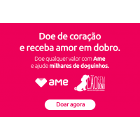 Dia dos Animais - Doe com AME para a ONG Cão Sem Dono e receba 50% de volta em cashback limitado a R$ 5,00 Dia dos Animais - Doe com AME para a ONG Cão Sem Dono e receba 50% de volta em cashback limitado a R$ 5,00