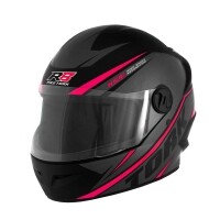 Capacete Fechado Pro Tork R8 Fecho Micrométrico Preto E Rosa Capacete Fechado Pro Tork R8 Fecho Micrométrico Preto E Rosa