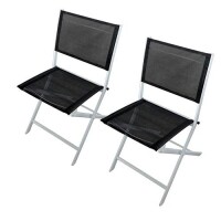 Kit com 2 Cadeiras Importado Cine Dobráveis - Branca/Preta Kit com 2 Cadeiras Importado Cine Dobráveis - Branca/Preta