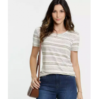Blusa Feminina Flamê Listrada Manga Curta Marisa Blusa Feminina Flamê Listrada Manga Curta Marisa