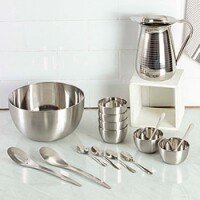 Conjunto de Jarra + Saladeira + Sobremesa Inox 16 peças - La Cuisine Conjunto de Jarra + Saladeira + Sobremesa Inox 16 peças - La Cuisine