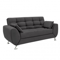 Sofá 2 Lugares Larissa Suede Cinza Sofá 2 Lugares Larissa Suede Cinza
