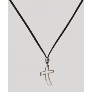 Colar Masculino Cordão com Cruz Preto Colar Masculino Cordão com Cruz Preto