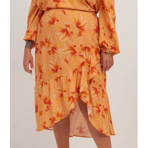 Saia Midi com Babado Estampada Curve & Plus Size Saia Midi com Babado Estampada Curve & Plus Size
