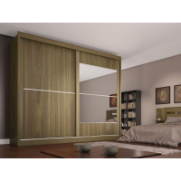 Guarda-roupa Casal MDF 2 Portas 4 Gavetas - Made Marcs Ipanema com Espelho Guarda-roupa Casal MDF 2 Portas 4 Gavetas - Made Marcs Ipanema com Espelho