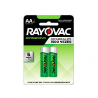 Pilha recarregável AA2 econômica 2 unidades Rayovac Pilha recarregável AA2 econômica 2 unidades Rayovac