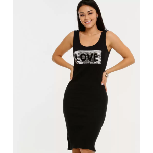 Vestido Feminino Midi Paetês Sem Mangas Marisa Vestido Feminino Midi Paetês Sem Mangas Marisa