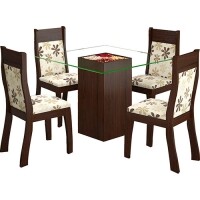 Conjunto de Mesa de Jantar Suiça com 4 Cadeiras Conjunto de Mesa de Jantar Suiça com 4 Cadeiras