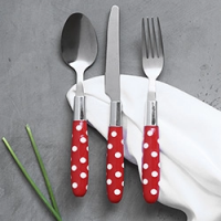 Jogo de Talheres Poá Vermelho 24 Peças - La Cuisine Jogo de Talheres Poá Vermelho 24 Peças - La Cuisine