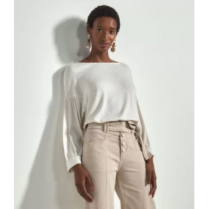 Blusa Ampla Manga 3/4 Canelada com Amarração Blusa Ampla Manga 3/4 Canelada com Amarração