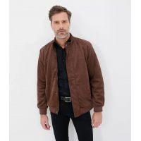 Jaqueta Básica em Suede - Marrom Tam P Jaqueta Básica em Suede - Marrom Tam P