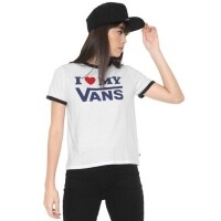Camiseta Vans Love Ringer Branca/Preta Camiseta Vans Love Ringer Branca/Preta
