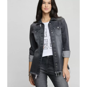 Jaqueta Feminina Jeans Alongada Marisa Jaqueta Feminina Jeans Alongada Marisa