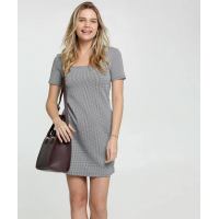 Vestido Feminino Estampa Pied Poule Manga Curta Marisa Tam G Vestido Feminino Estampa Pied Poule Manga Curta Marisa Tam G