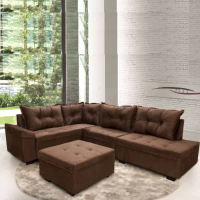 Conjunto Estofado Canto Toquio 3/2 Lug / Chaise + Puff - Hellen Conjunto Estofado Canto Toquio 3/2 Lug / Chaise + Puff - Hellen
