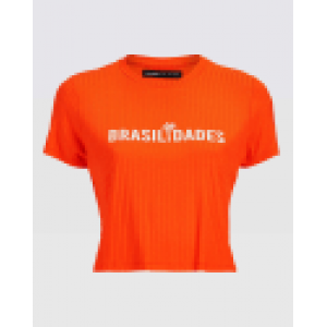 T-Shirt Cropped Malha Canelada Estampa T-Shirt Cropped Malha Canelada Estampa