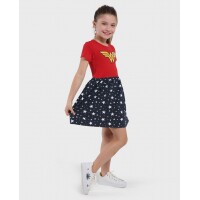 Vestido Evasê Wonder Woman - Vermelho Vestido Evasê Wonder Woman - Vermelho