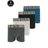 Kit 4pçs Cueca Guess Boxer Logo Preto/Branco/Azul Kit 4pçs Cueca Guess Boxer Logo Preto/Branco/Azul