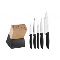 Jogo de Facas 6 Peças com Cepo Tramontina Inox Plenus - Preto Jogo de Facas 6 Peças com Cepo Tramontina Inox Plenus - Preto
