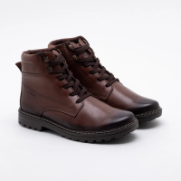 Bota Pegada Couro Pinhão Masculina Bota Pegada Couro Pinhão Masculina