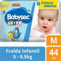 Fralda Babysec UltraSec Galinha Pintadinha M - 44 Unidades Fralda Babysec UltraSec Galinha Pintadinha M - 44 Unidades