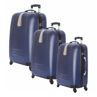 Conjunto de Malas de Viagem Yins com Rodinhas Giro 360º 3 Peças Azul YS01083A Conjunto de Malas de Viagem Yins com Rodinhas Giro 360º 3 Peças Azul YS01083A
