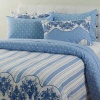 Enxoval Cama King Camberra Azul 7 Peças - Casa & Conforto Enxoval Cama King Camberra Azul 7 Peças - Casa & Conforto