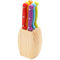 Jogo Com 6 Facas Para Churrasco Com Suporte De Madeira - Bon Gourmet Jogo Com 6 Facas Para Churrasco Com Suporte De Madeira - Bon Gourmet