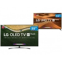 Smart TV 4K OLED 55” LG OLED55B9PSB Wi-Fi - HDR + Smart TV 4K LED 43” LG 43UM7300PSA Wi-Fi HDR Smart TV 4K OLED 55” LG OLED55B9PSB Wi-Fi - HDR + Smart TV 4K LED 43” LG 43UM7300PSA Wi-Fi HDR