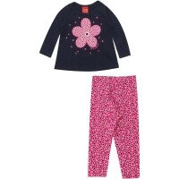 Conjunto 2 Peças Kyly Longo Menina Floral Azul-Marinho Conjunto 2 Peças Kyly Longo Menina Floral Azul-Marinho