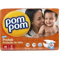 Fraldas Descartáveis Pompom Protek M - 50 Unidades Fraldas Descartáveis Pompom Protek M - 50 Unidades