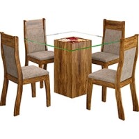 Conjunto de Mesa de Jantar Suiça com 4 Cadeiras - 3 Opções Conjunto de Mesa de Jantar Suiça com 4 Cadeiras - 3 Opções