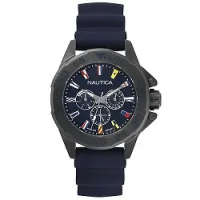 Relógio Nautica Masculino Borracha Azul - Napmia004 Relógio Nautica Masculino Borracha Azul - Napmia004