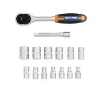 Jogo de Soquetes com Catraca 14 Peças Dexter Jogo de Soquetes com Catraca 14 Peças Dexter
