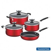 Conjunto de Panelas em Alumínio com 04 Peças Nara - Tramontina - TR20799791VRM_PRD Conjunto de Panelas em Alumínio com 04 Peças Nara - Tramontina - TR20799791VRM_PRD