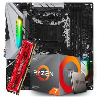 Kit Upgrade Placa Mãe ASRock B450M Steel Legend + Processador AMD Ryzen 7 2700 3.2GHz + Memória DDR4 8GB 3000MHz Kit Upgrade Placa Mãe ASRock B450M Steel Legend + Processador AMD Ryzen 7 2700 3.2GHz + Memória DDR4 8GB 3000MHz