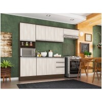 Cozinha Completa Poliman Móveis Paris com Balcão Nicho para Forno ou Micro-ondas Cozinha Completa Poliman Móveis Paris com Balcão Nicho para Forno ou Micro-ondas