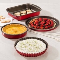 Conjunto de Assadeiras Vermelha 4 Peças La Cuisine by Tramontina Conjunto de Assadeiras Vermelha 4 Peças La Cuisine by Tramontina