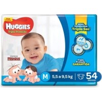 Fralda Huggies Tripla Proteção Mega M 54 Fraldas Fralda Huggies Tripla Proteção Mega M 54 Fraldas